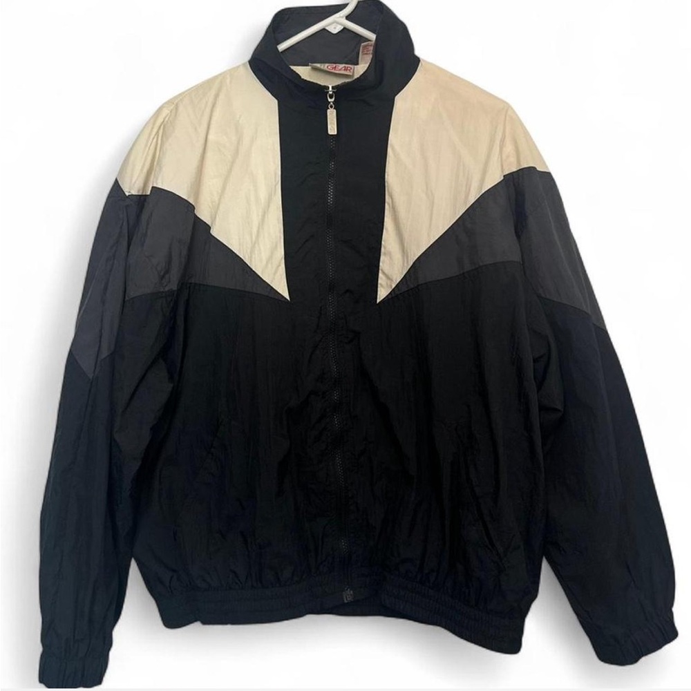 Bi Gear—Vintage 90s Black and White Windbreaker